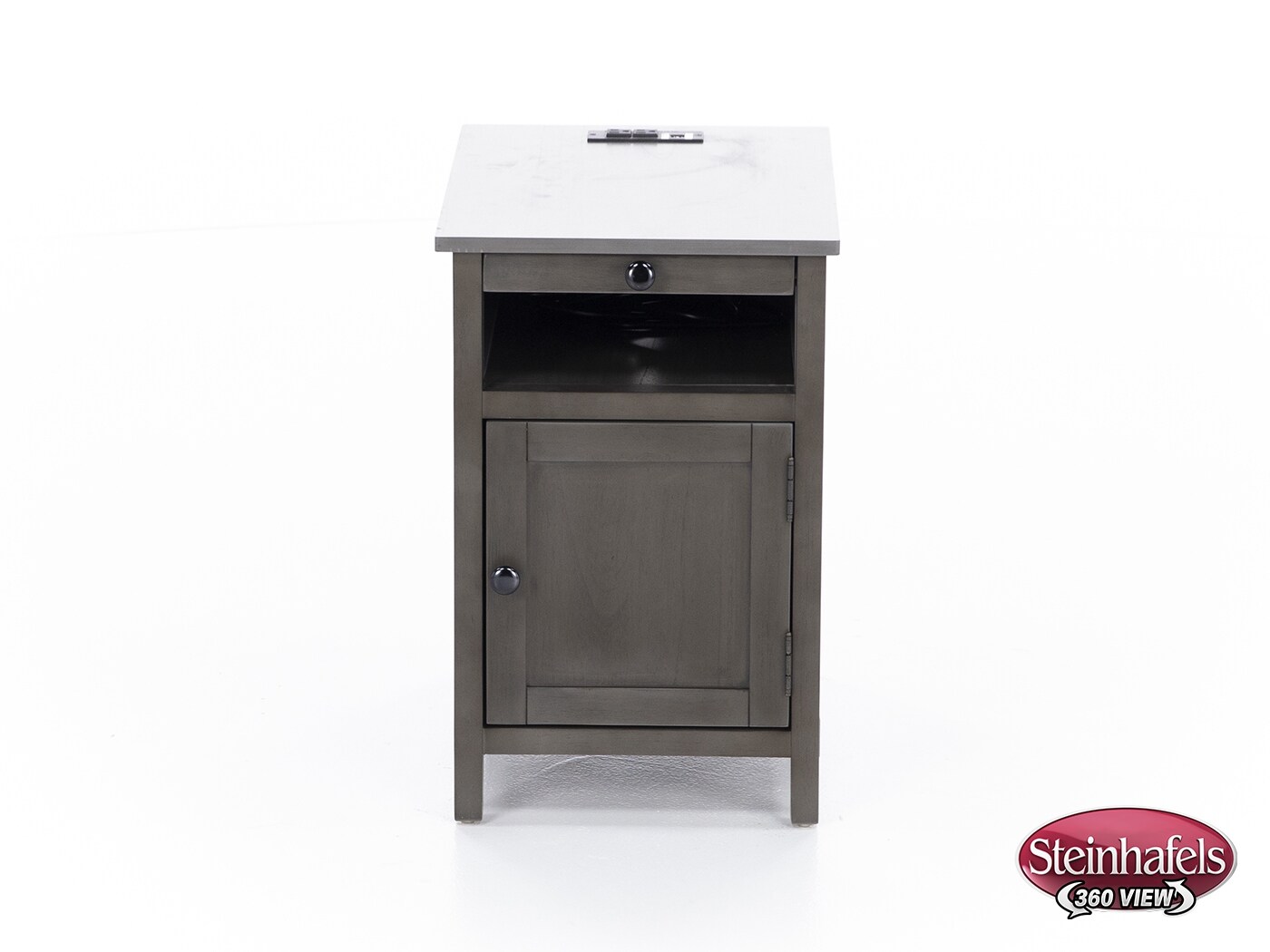 ashy grey chairside table  image   