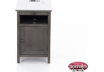 ashy grey chairside table  image   