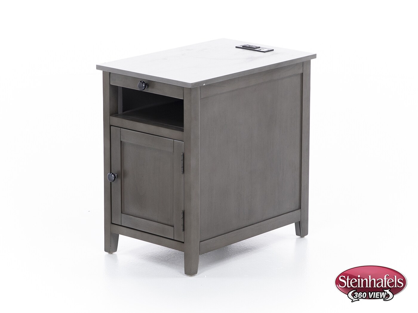 ashy grey chairside table  image   