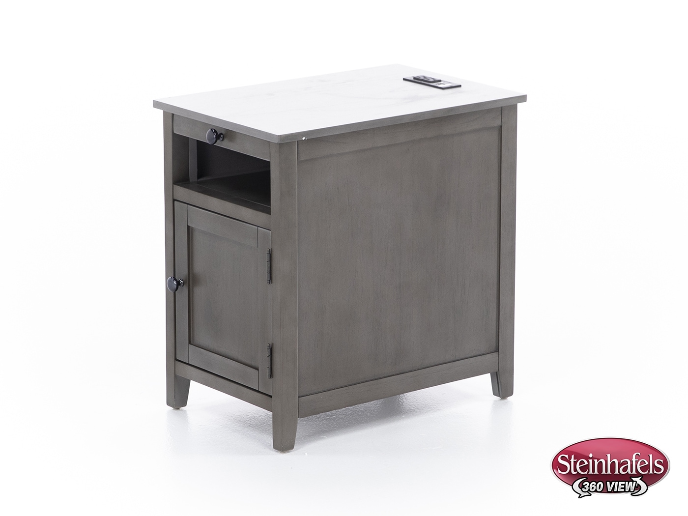 ashy grey chairside table  image   