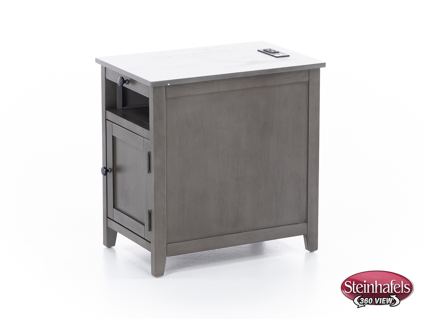 ashy grey chairside table  image   