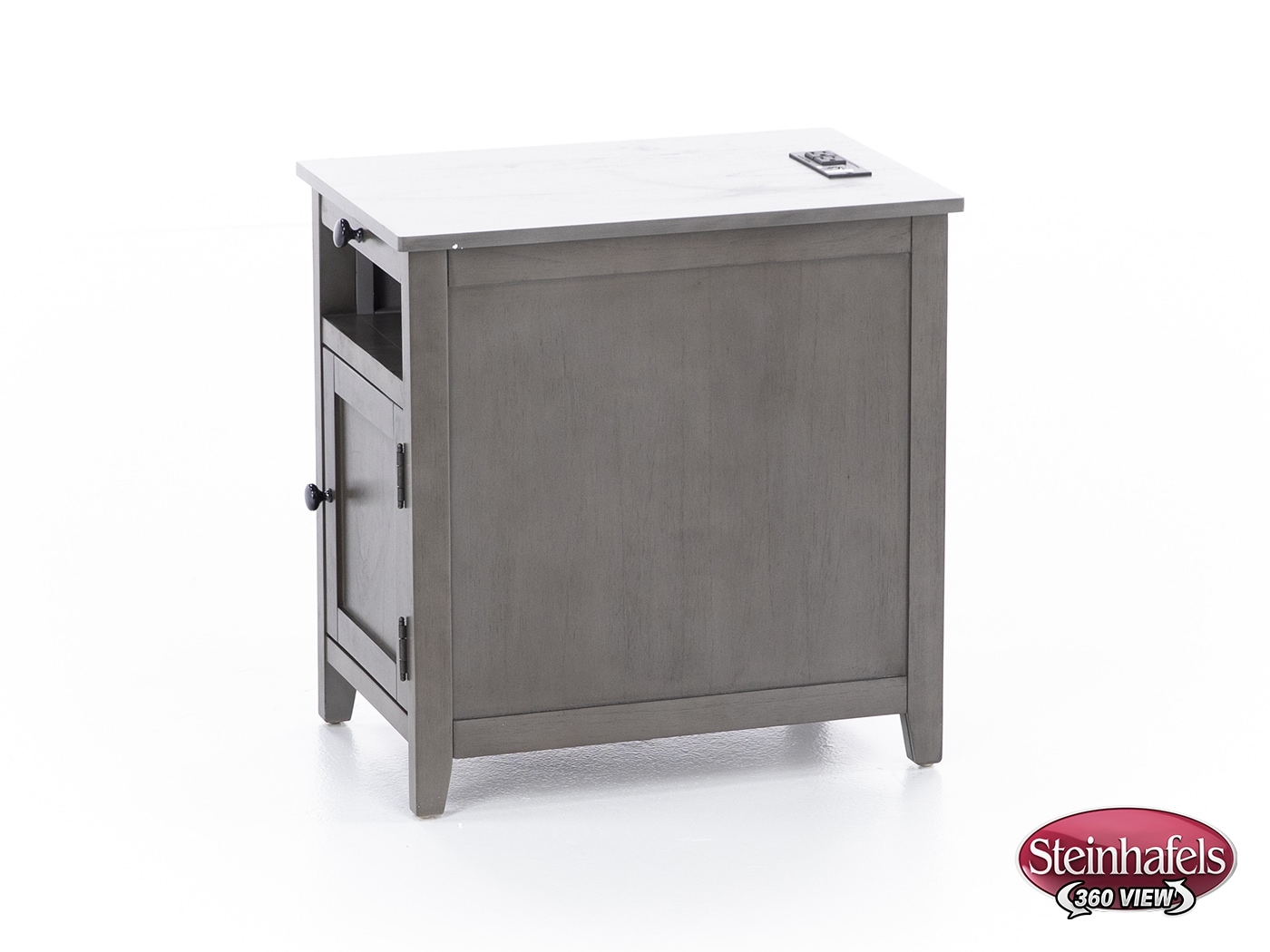 ashy grey chairside table  image   