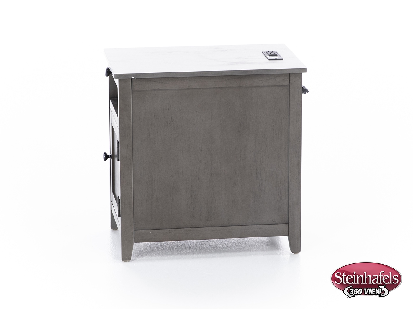 ashy grey chairside table  image   