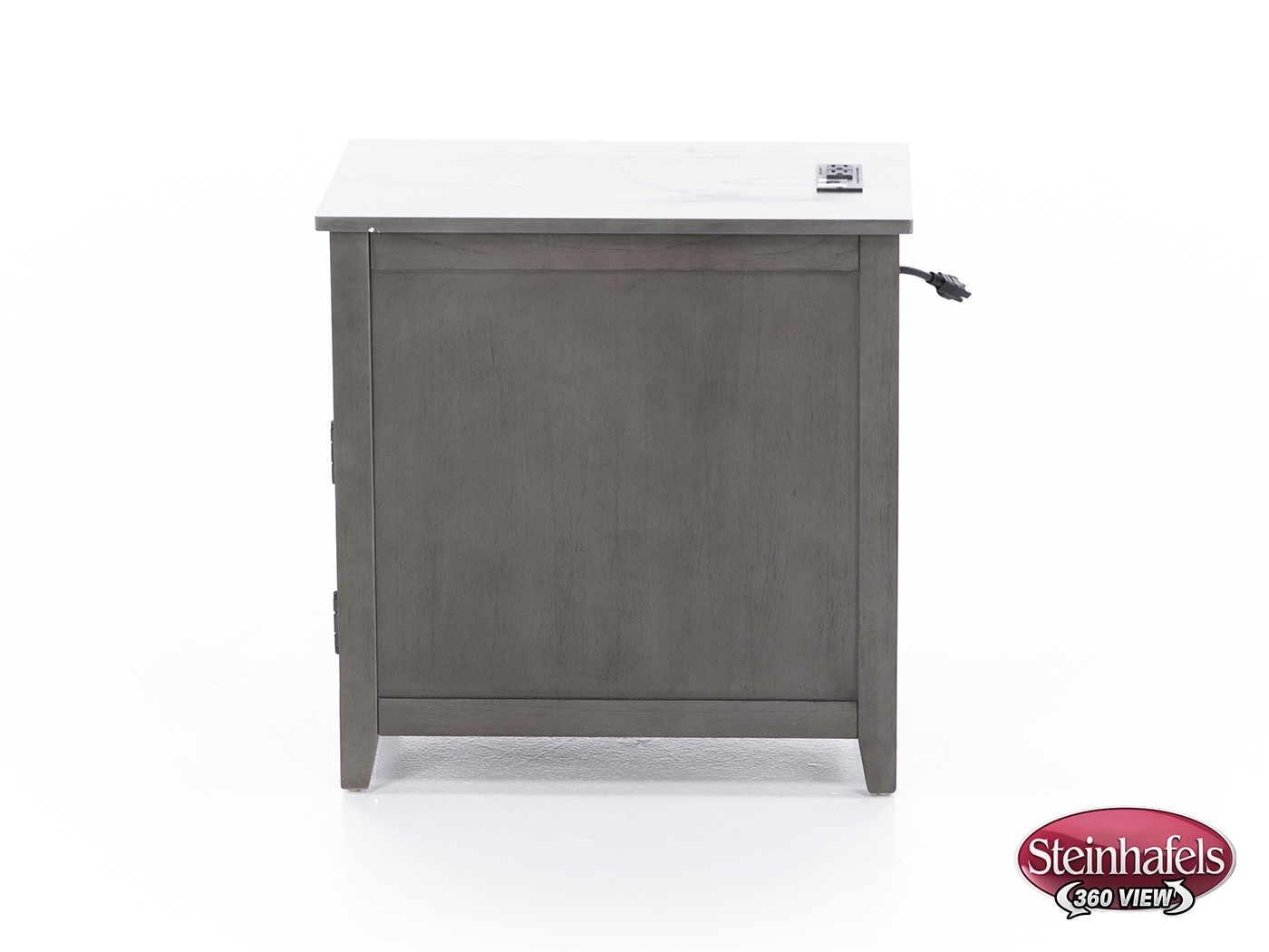 ashy grey chairside table  image   