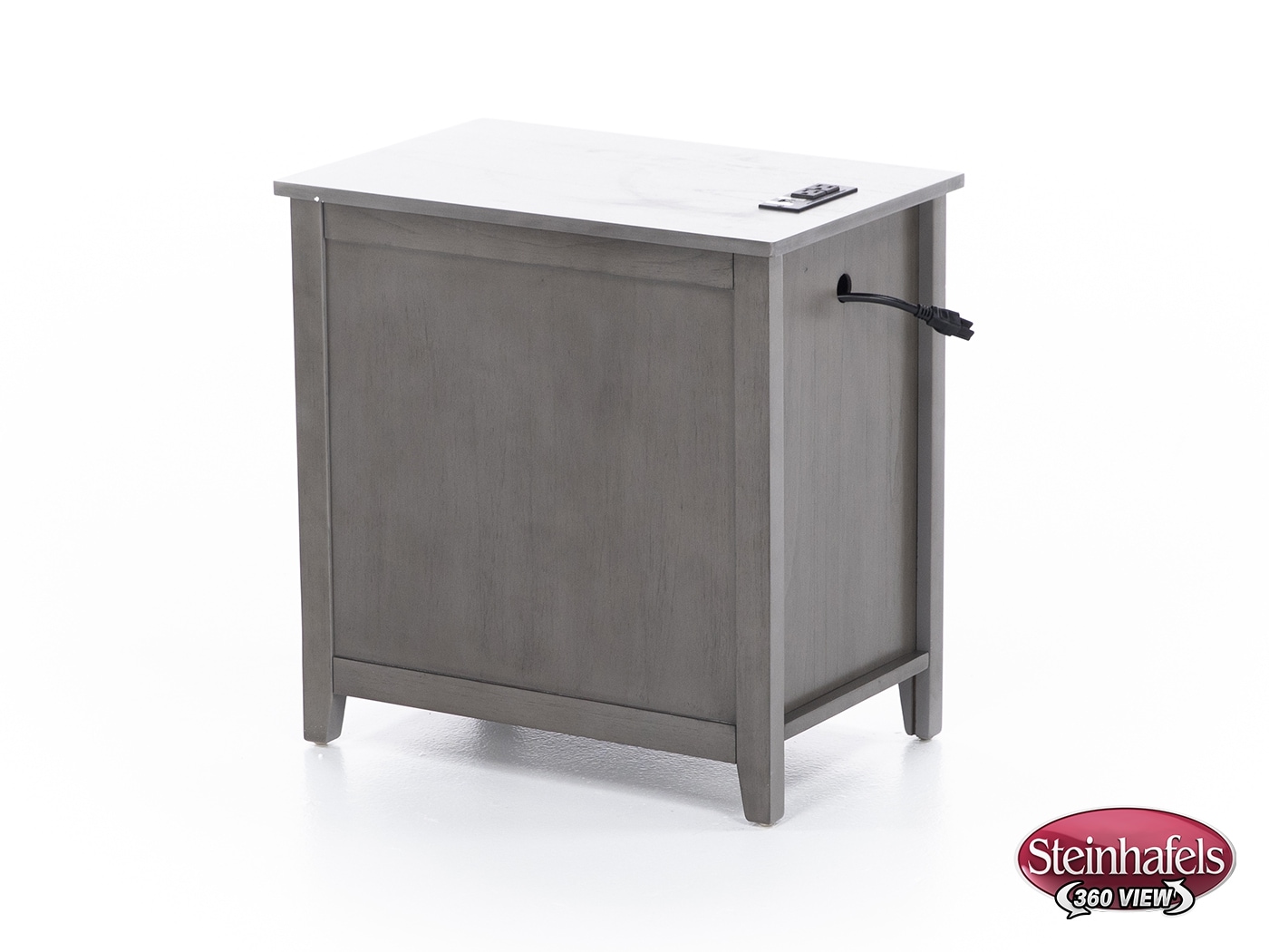 ashy grey chairside table  image   