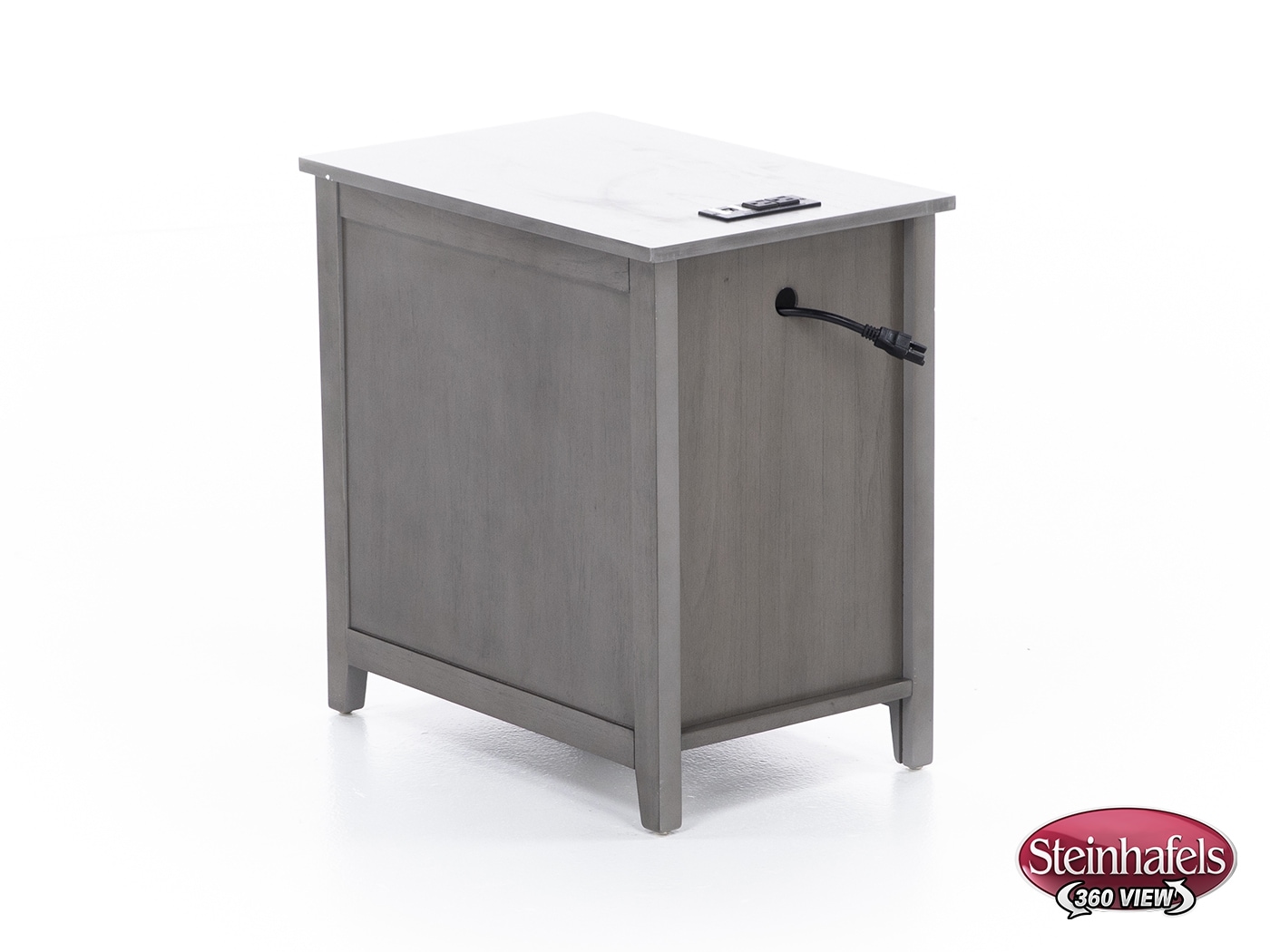 ashy grey chairside table  image   