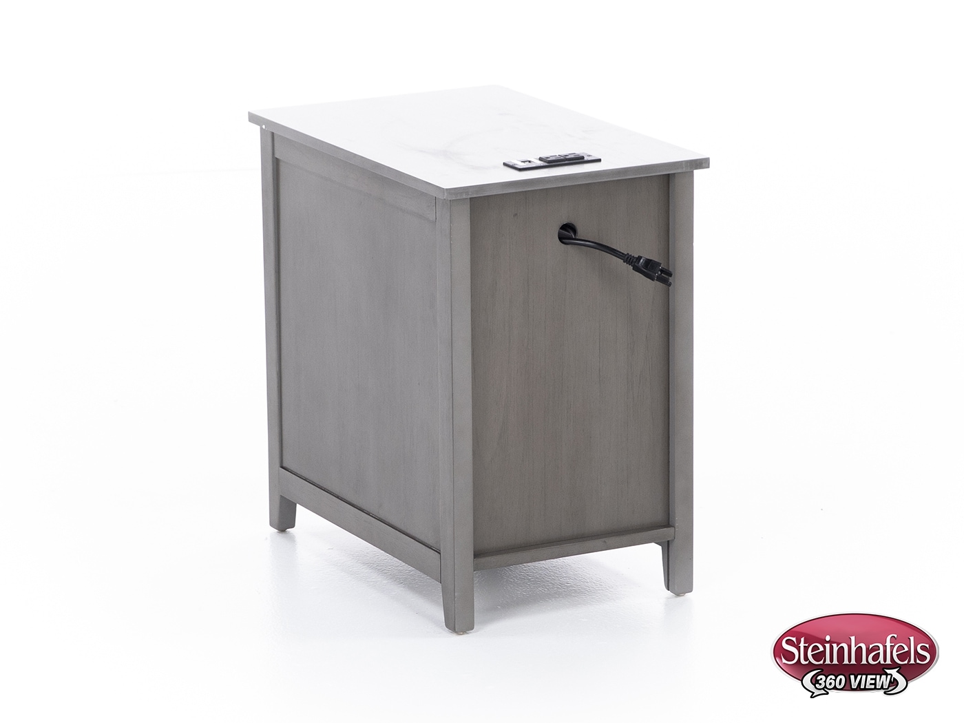 ashy grey chairside table  image   