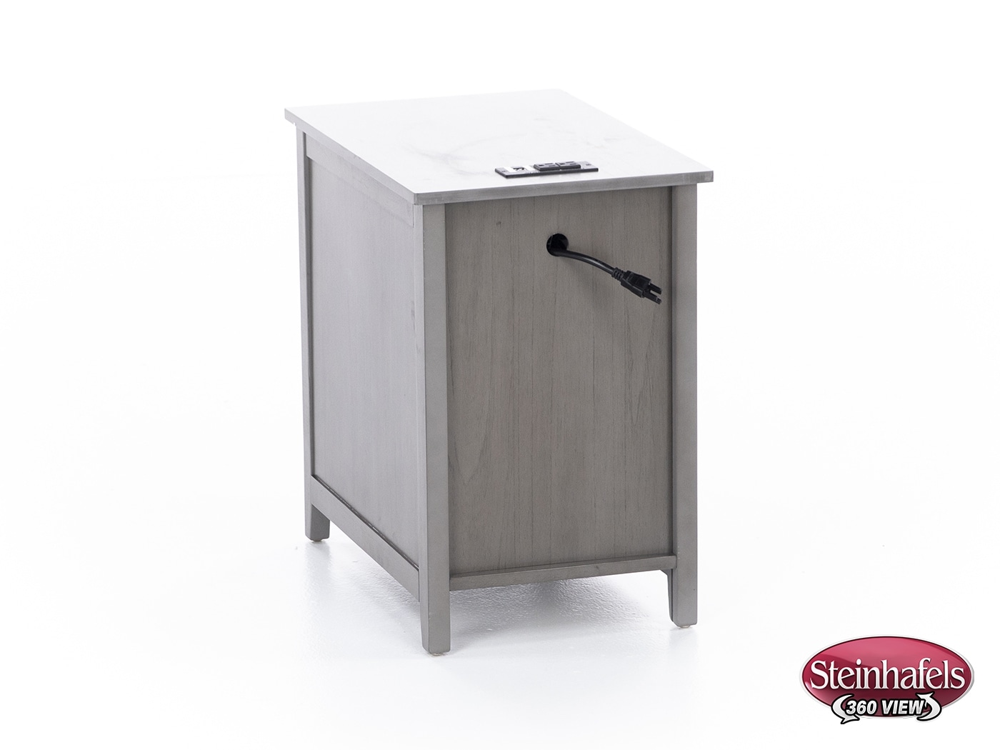 ashy grey chairside table  image   