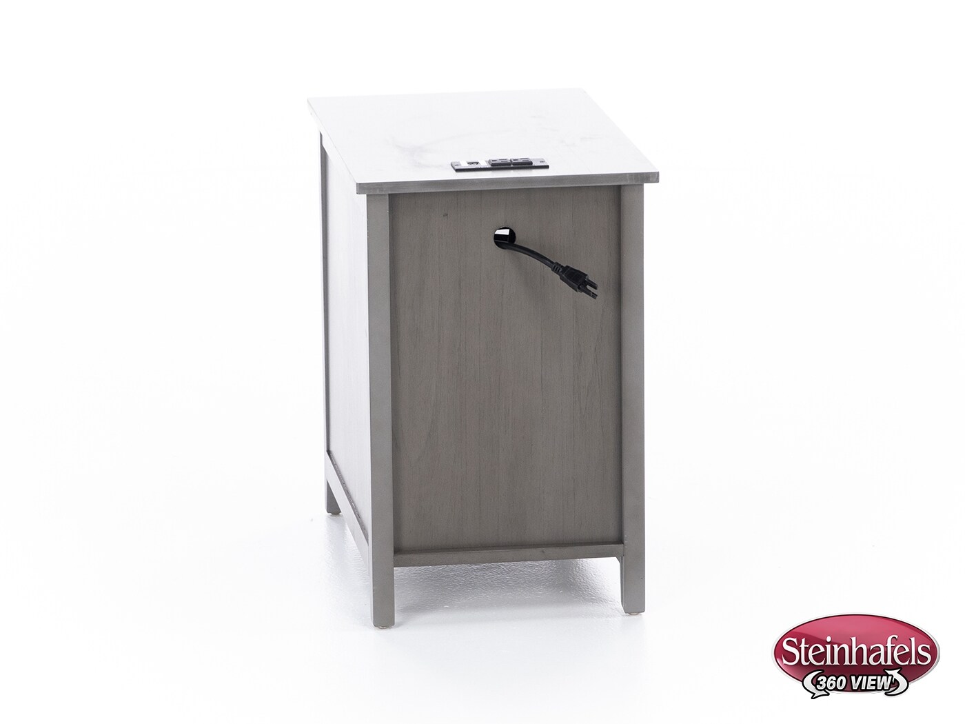 ashy grey chairside table  image   