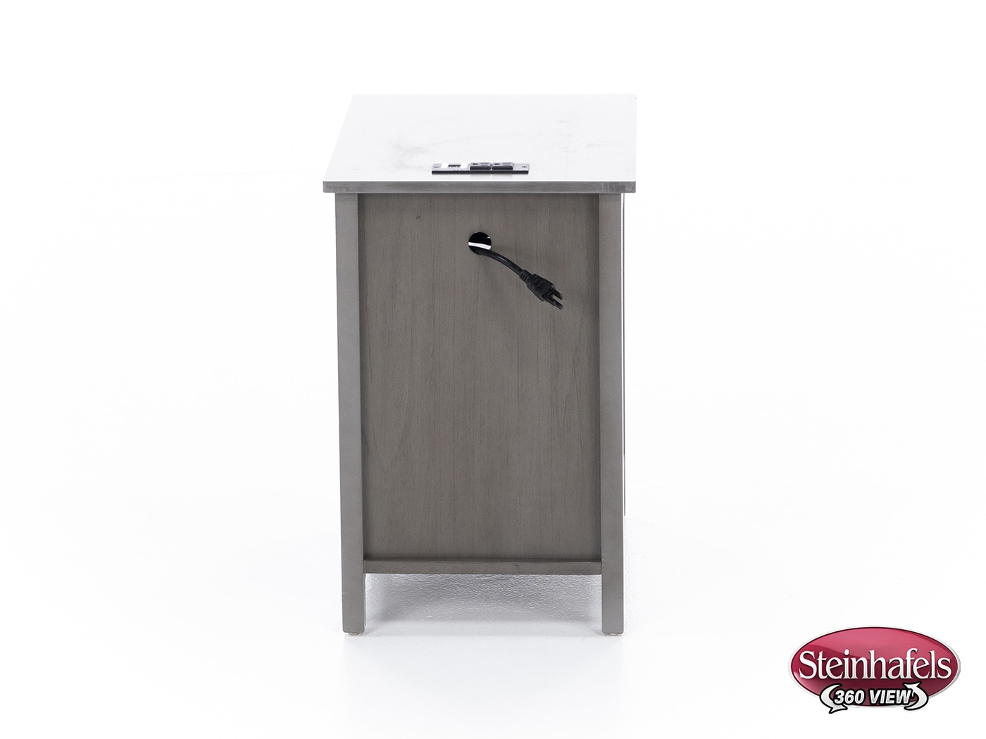 ashy grey chairside table  image   
