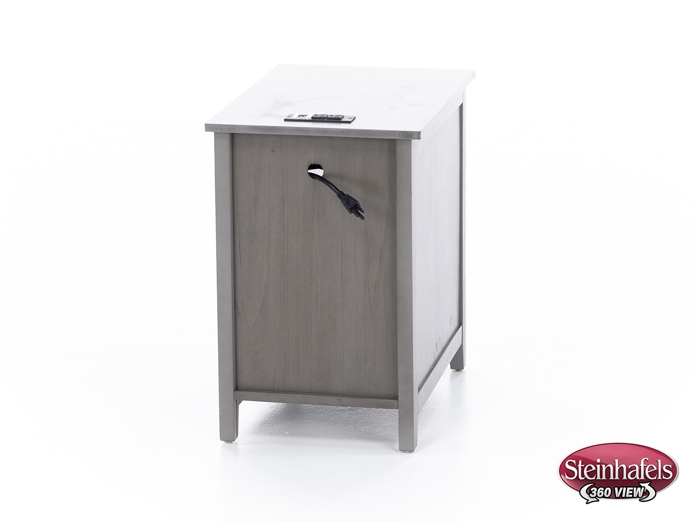 ashy grey chairside table  image   