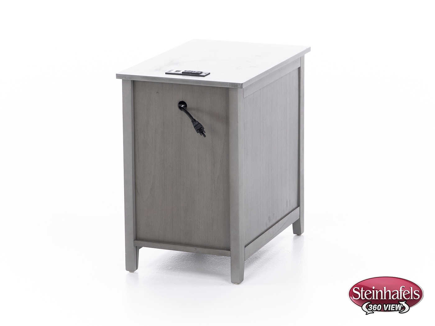 ashy grey chairside table  image   