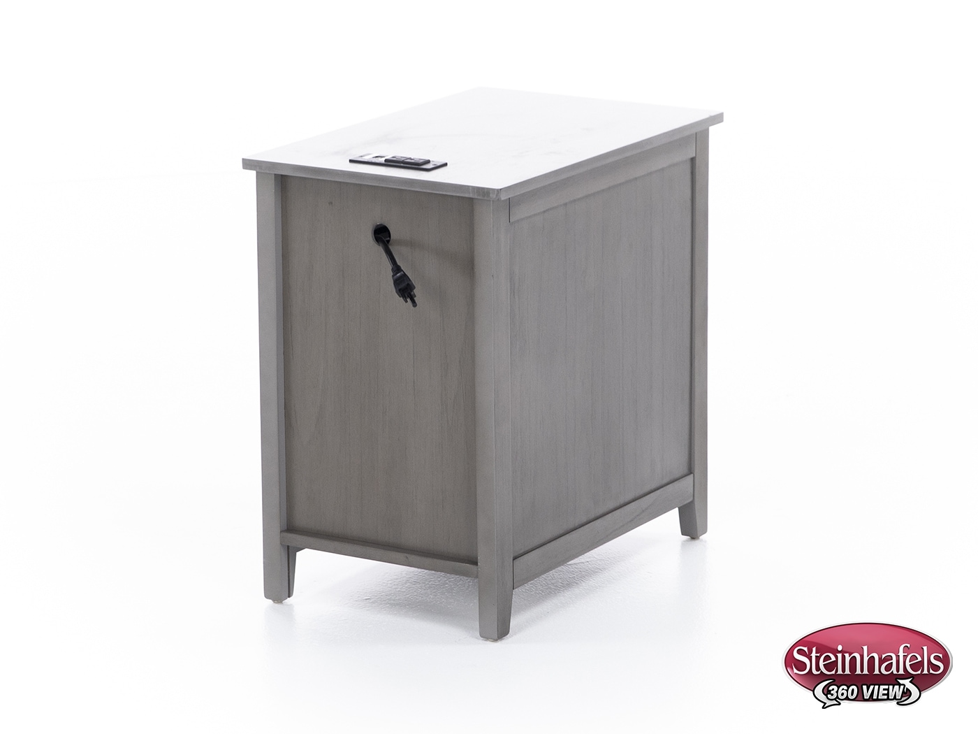 ashy grey chairside table  image   