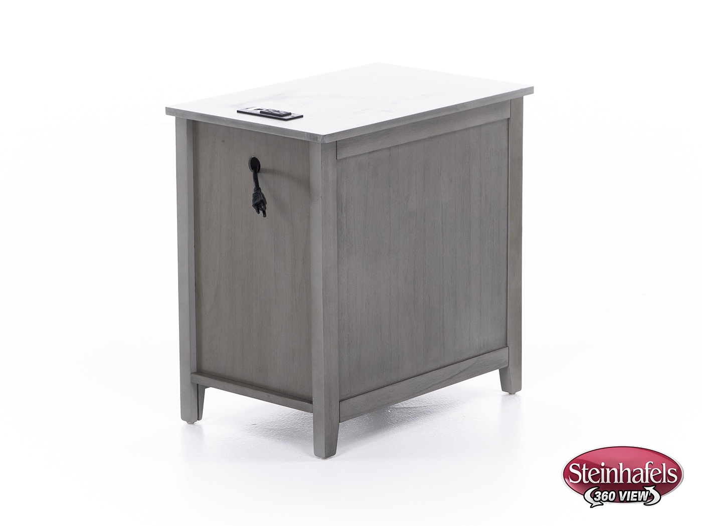ashy grey chairside table  image   