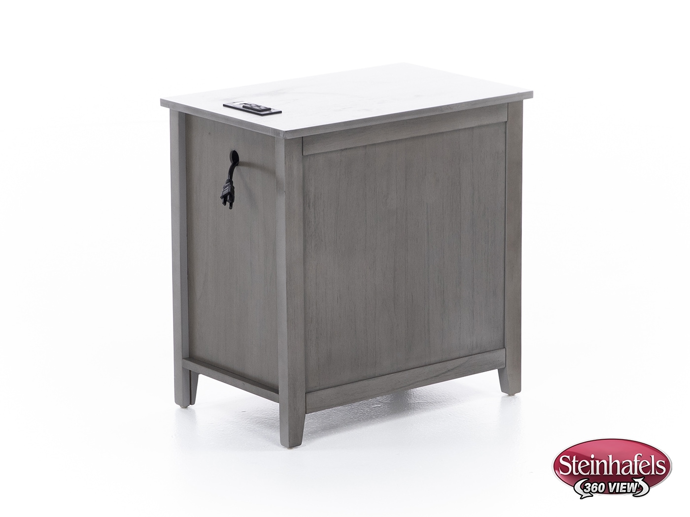ashy grey chairside table  image   
