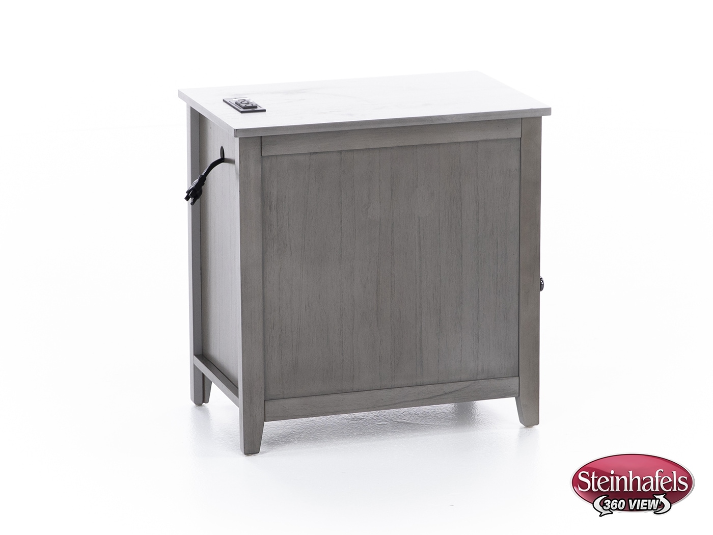ashy grey chairside table  image   