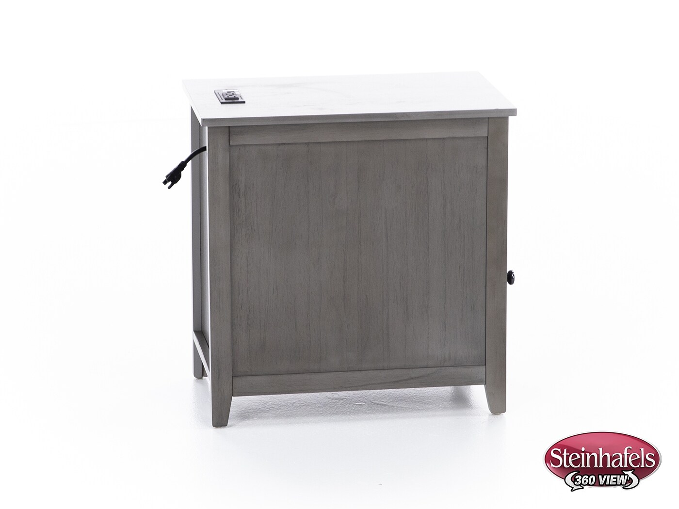ashy grey chairside table  image   