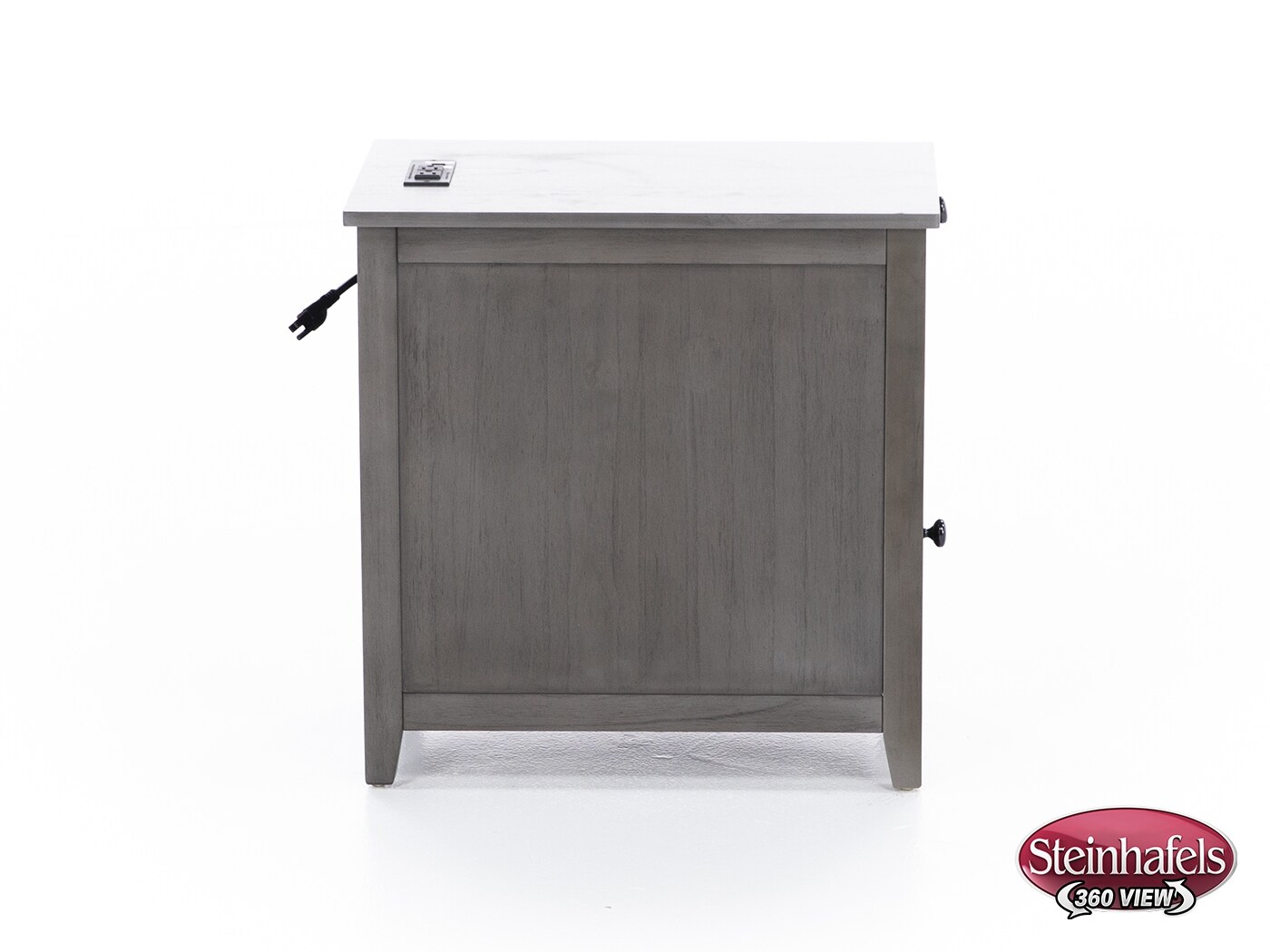 ashy grey chairside table  image   