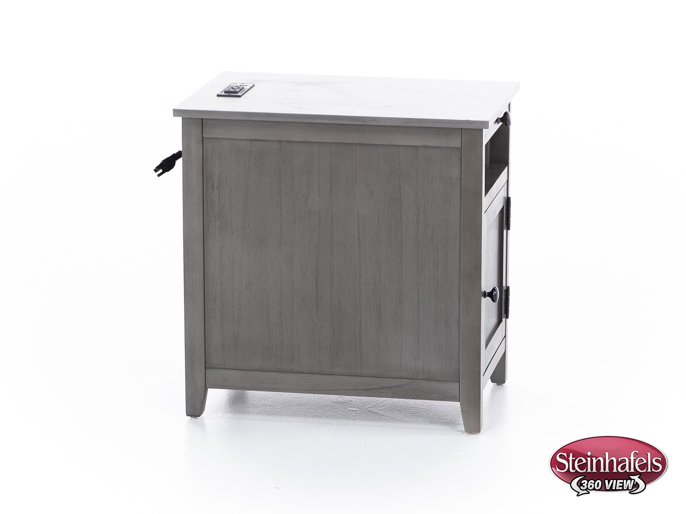 ashy grey chairside table  image   