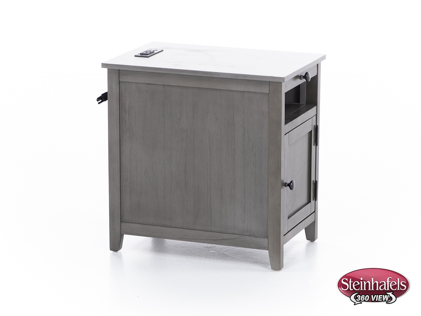 ashy grey chairside table  image   