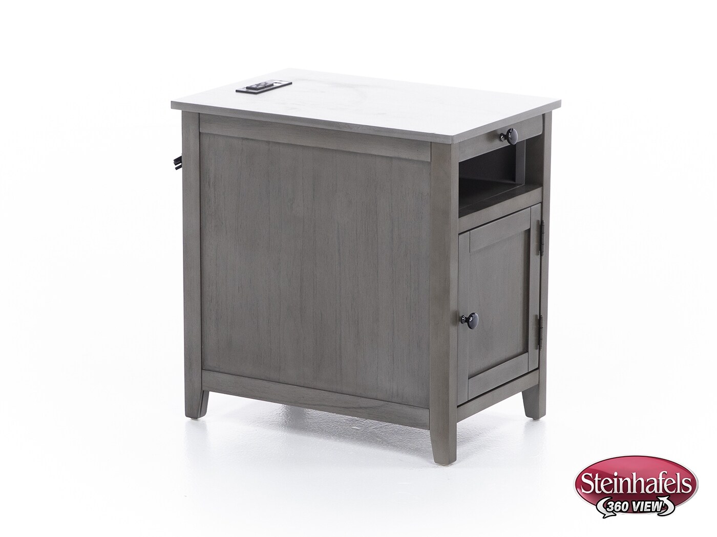ashy grey chairside table  image   