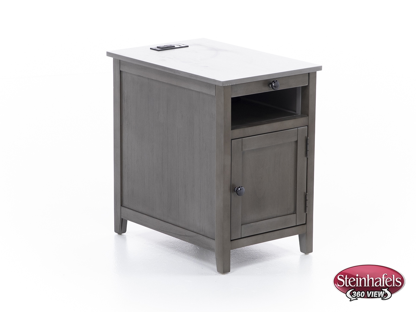 ashy grey chairside table  image   