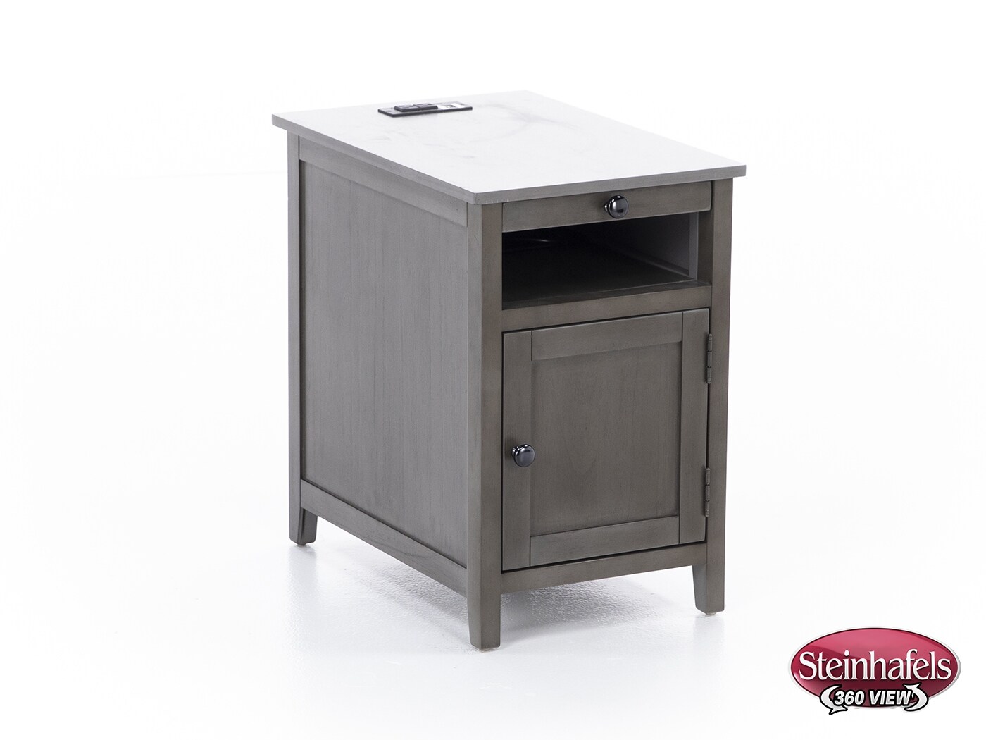 ashy grey chairside table  image   
