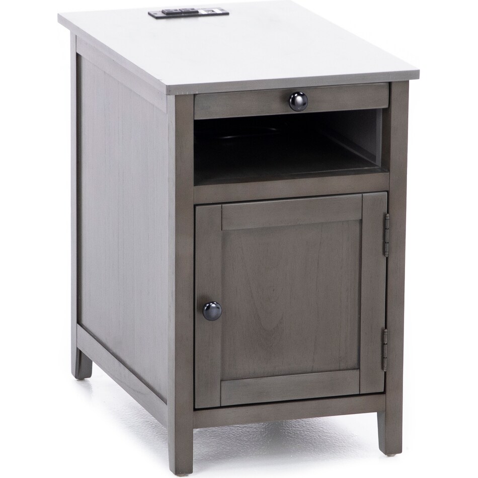 ashy grey chairside table   