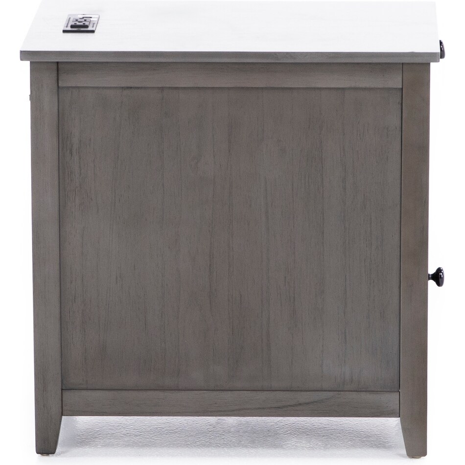 ashy grey chairside table   