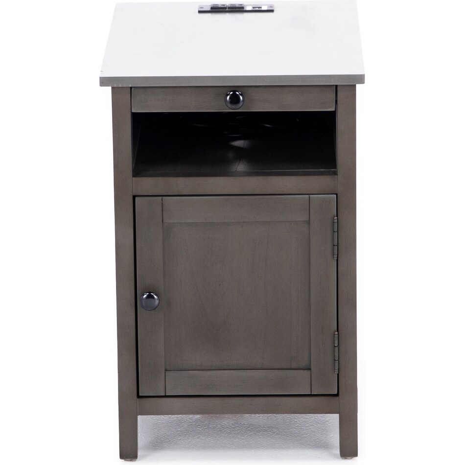ashy grey chairside table   