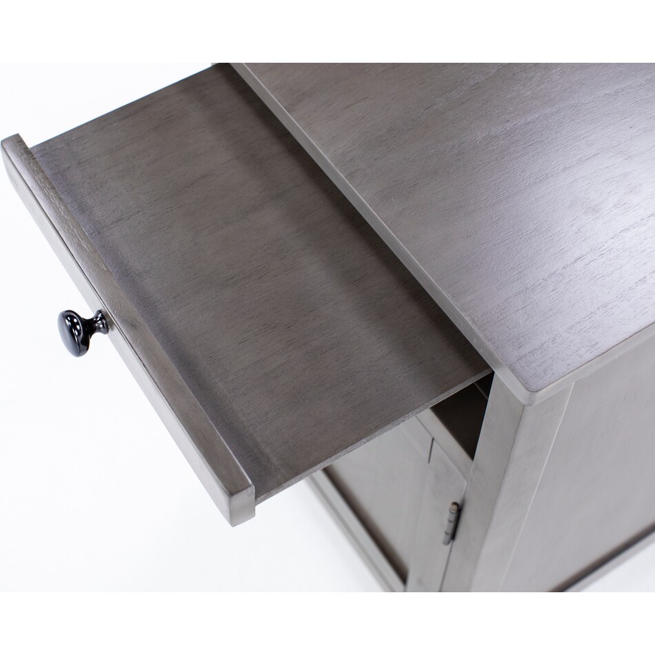 ashy grey chairside table   