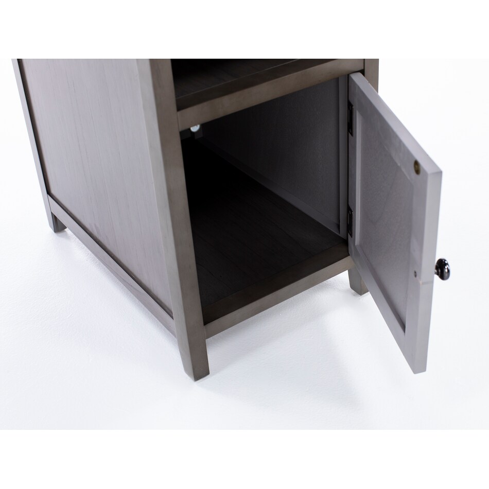 ashy grey chairside table   