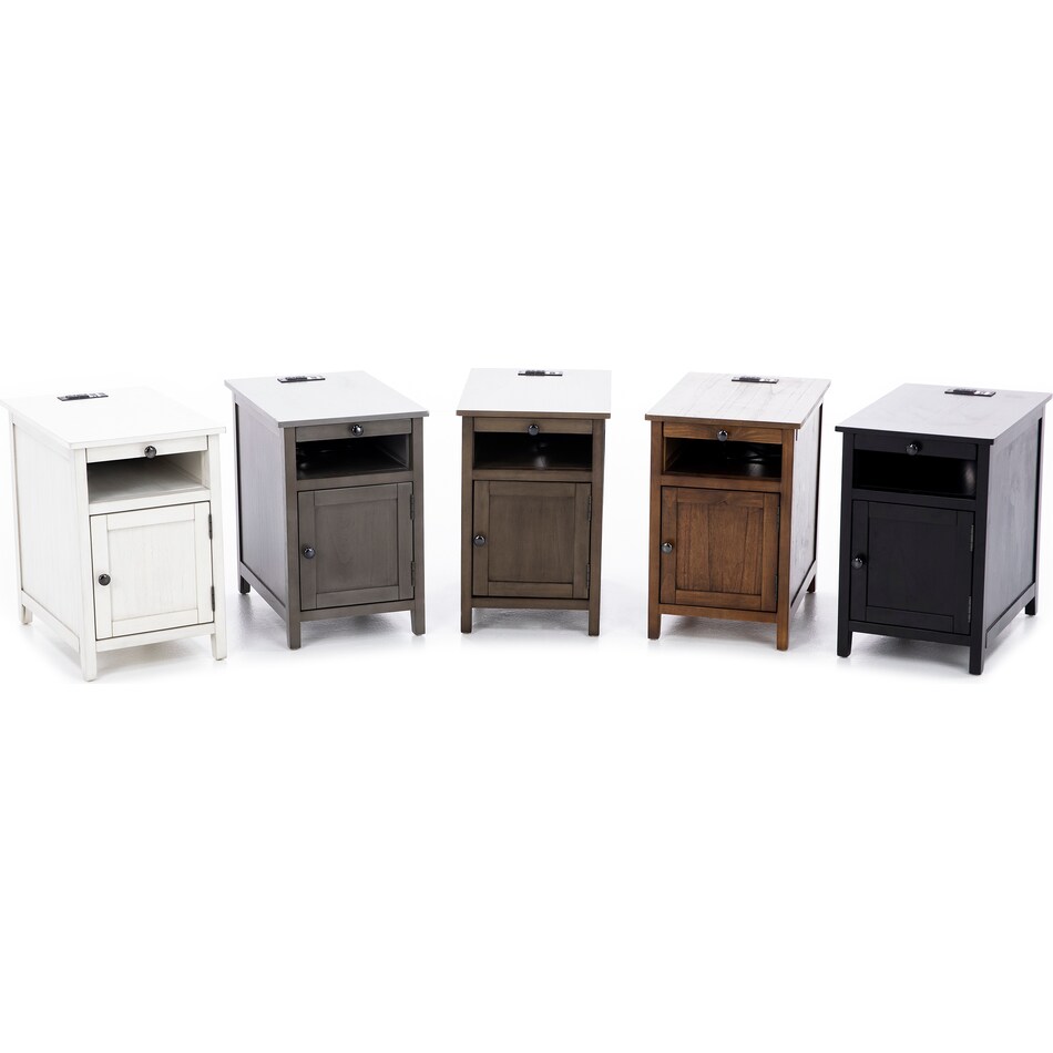 ashy grey chairside table   