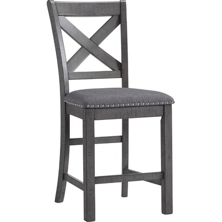 Willowbrook Upholstered Counter Stool, Grey