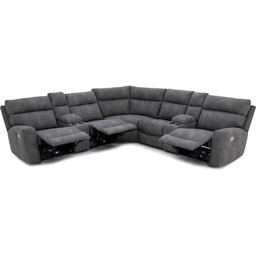 Millennial 7-Pc. Power Headrest Zero Gravity Wall Saver Reclining Modular in Slate