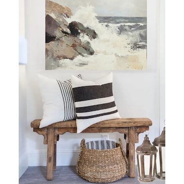 Crashing Waves Hand Embellished Canvas 50"W x 40"H