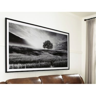 Black and White Field Sunrise Framed Print 86"W x 47"H