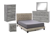 ashy grey queen bed package qp  