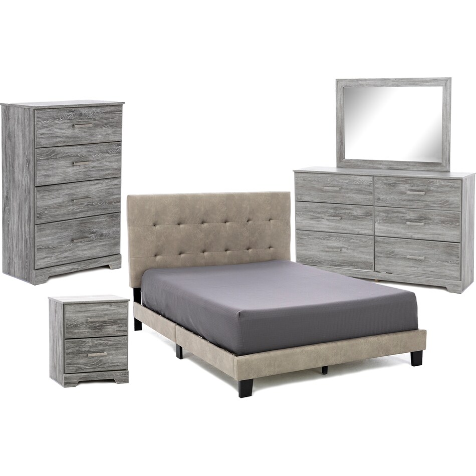 ashy grey queen bed package qp  