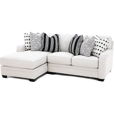 Evelyn 2-Pc. Chaise Sofa In Dove Grey In Left-Facing