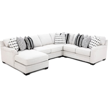 Evelyn 4-Pc. Sectional In Dove Grey In Left-Facing