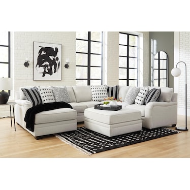 Evelyn 4-Pc. Sectional In Dove Grey In Left-Facing
