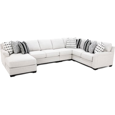 Evelyn 5-Pc. Sectional In Dove Grey In Left-Facing
