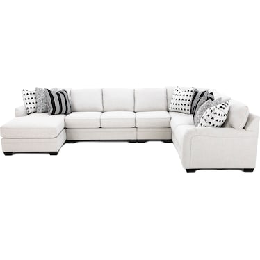Evelyn 5-Pc. Sectional In Dove Grey In Left-Facing