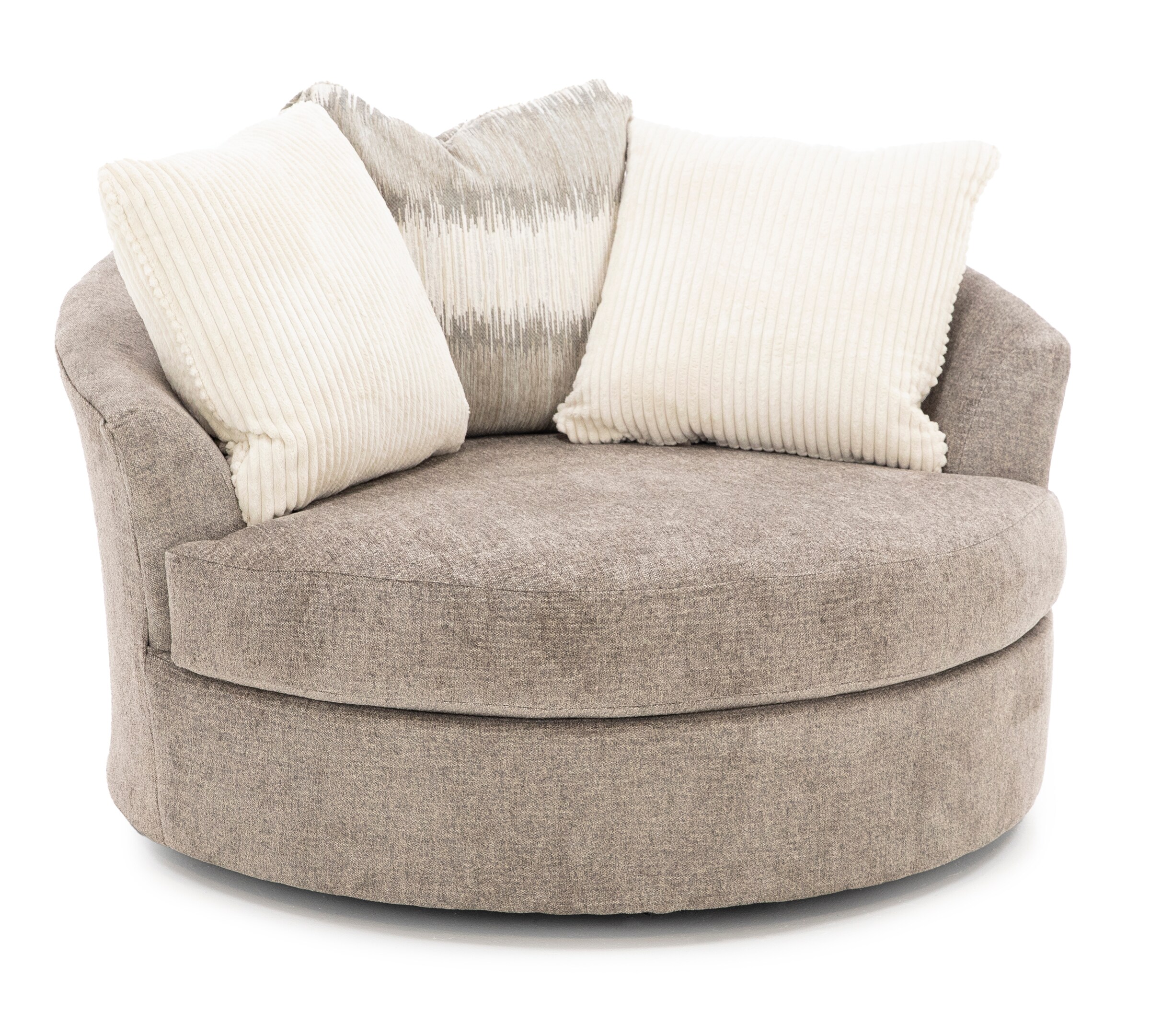 Large swivel best sale chair with footstool