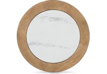 ashy light glazed wood   faux carrara marble top end table crr  