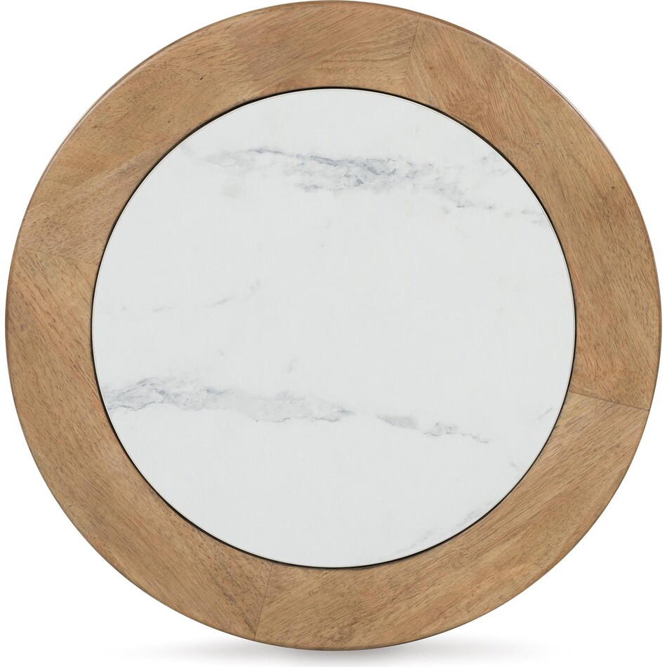 ashy light glazed wood   faux carrara marble top end table crr  