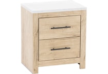 ashy light natural   replicated calcutta marble top two drawer   