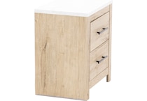 ashy light natural   replicated calcutta marble top two drawer   