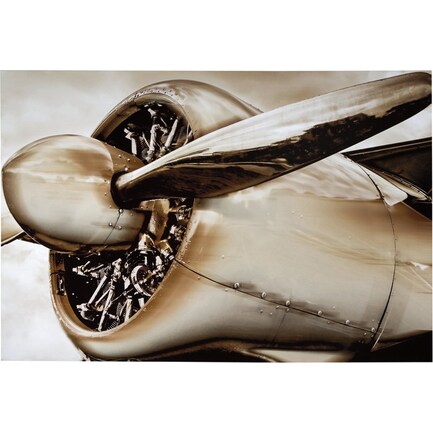 Airplane Engine With Propeller Canvas Art 72"W x 48"H
